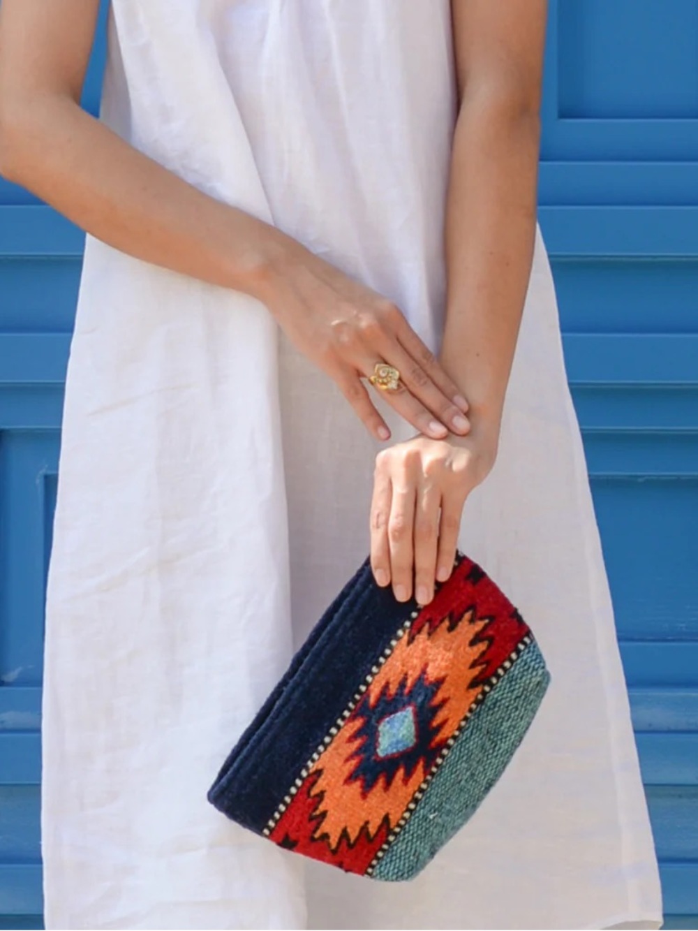 MZ Made Eagle Eye Handwoven Wool Pouch